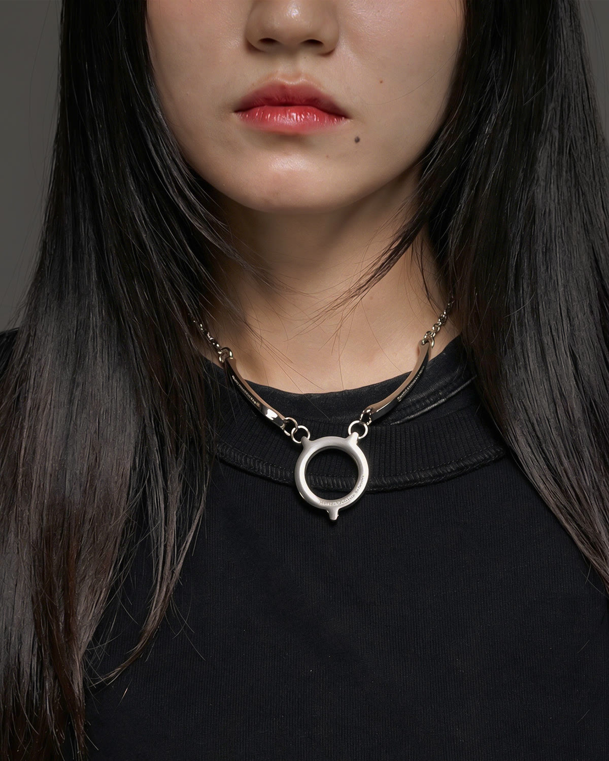 Human Unbalance Orbit Necklace 016 worn