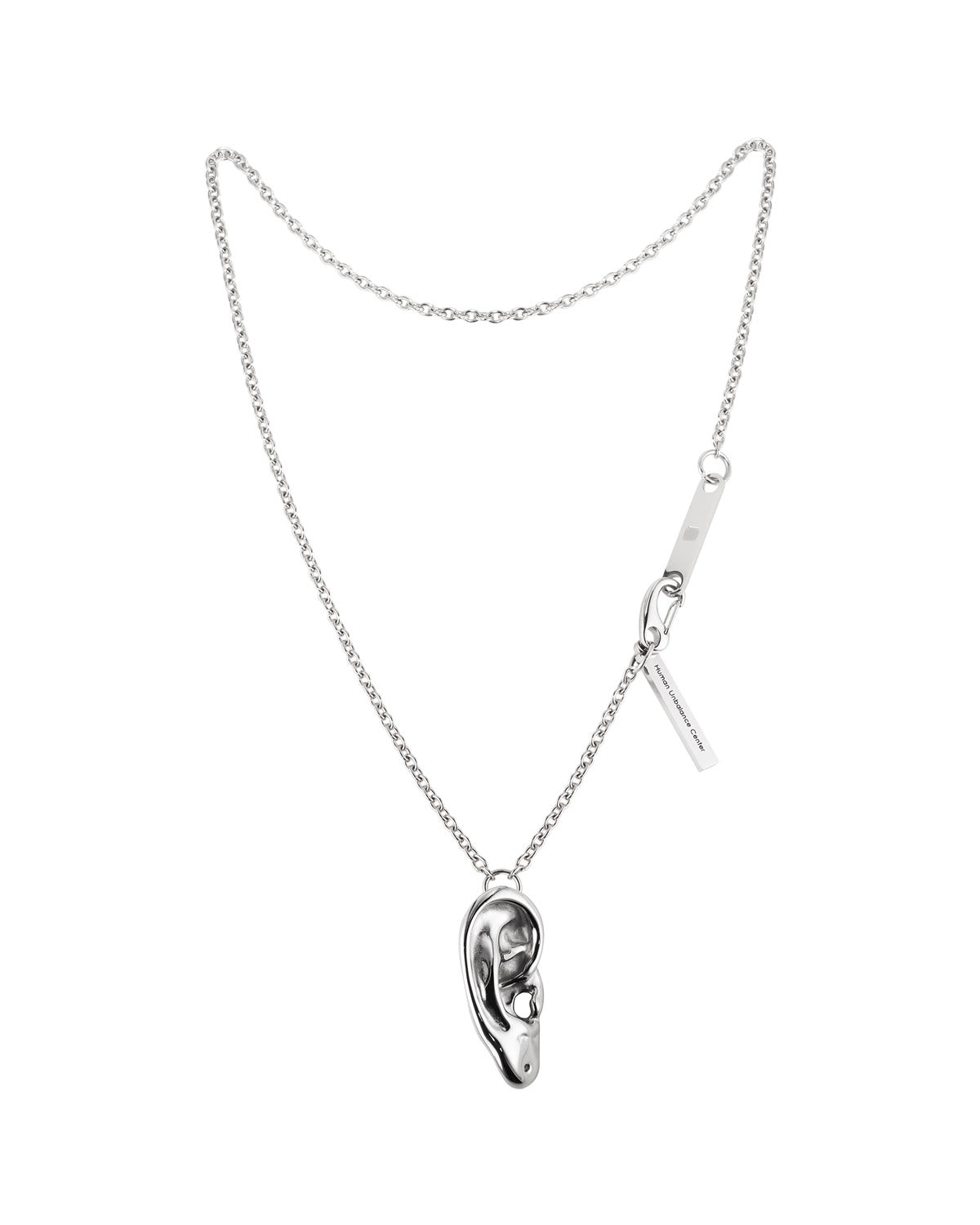 Human Unbalance Ear Pendant Necklace 021 on white
