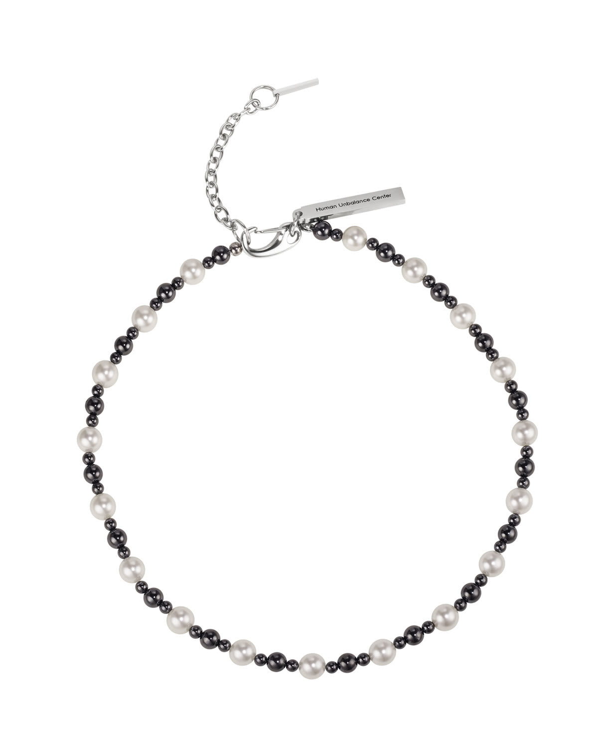Human Unbalance Dual Pearl Necklace 022 on white