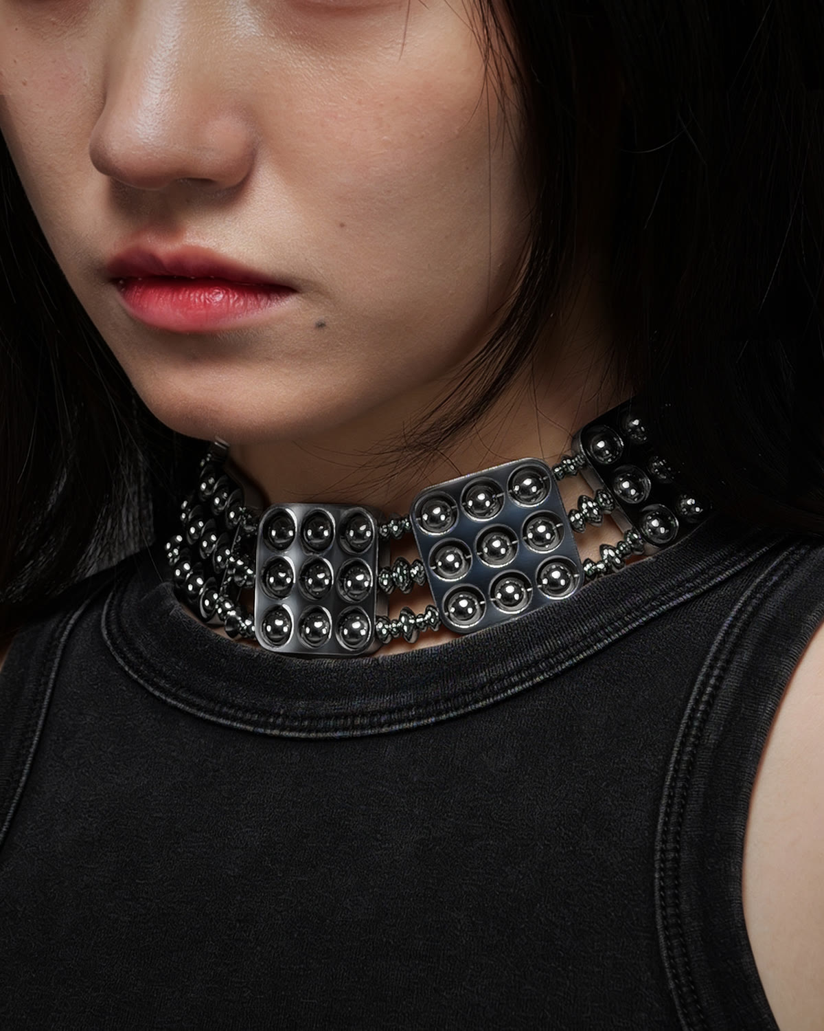 Human Unbalance Stud Collar 029 worn